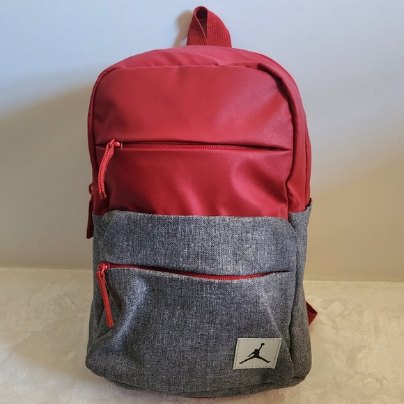 Nike Air Jordan Jumpman Pivot Red Gray Small Mini Youth Kids Backpack - Picture 1 of 15